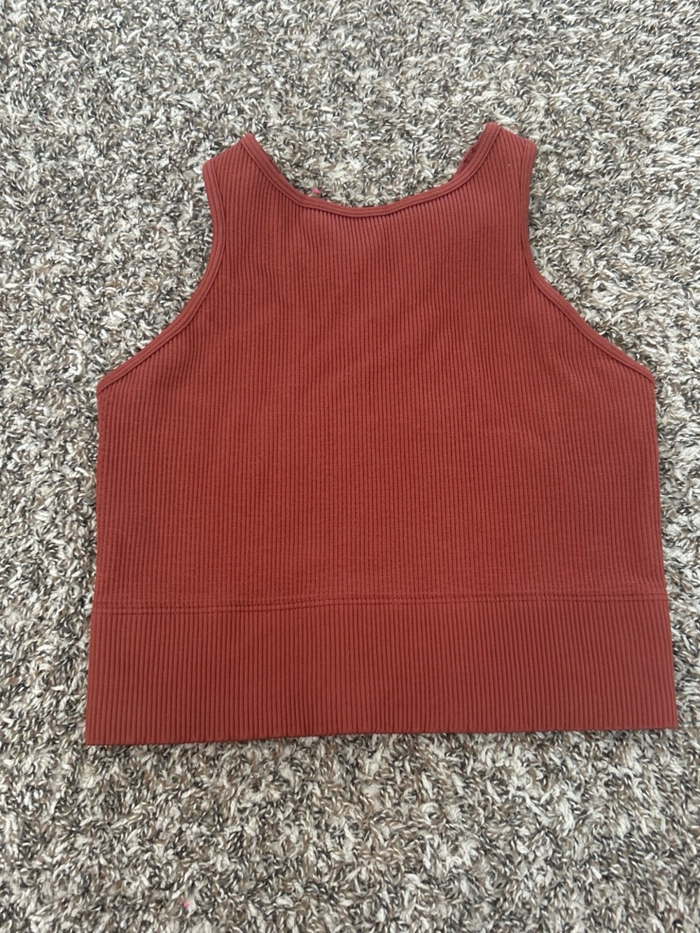 Hollister Ribbed Crop Tank - Rust